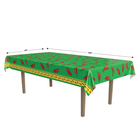 Beistle 54" x 108" Chili Pepper Plastic Table Cover